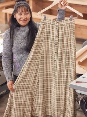 Christy Dawn Ida Skirt in Lemongrass Plaid